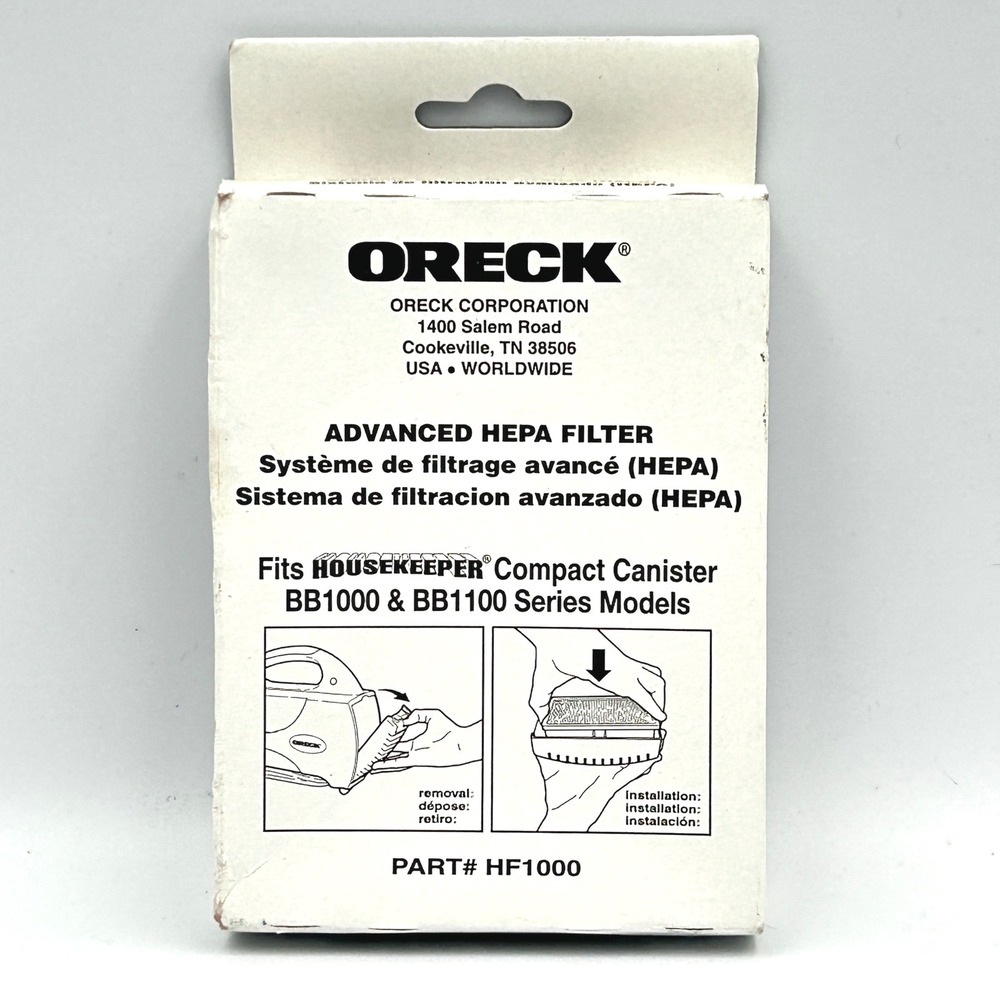 Oreck Advanced HEPA Filter HF1000 for Housekeeper BB1000 BB1100 Canister New